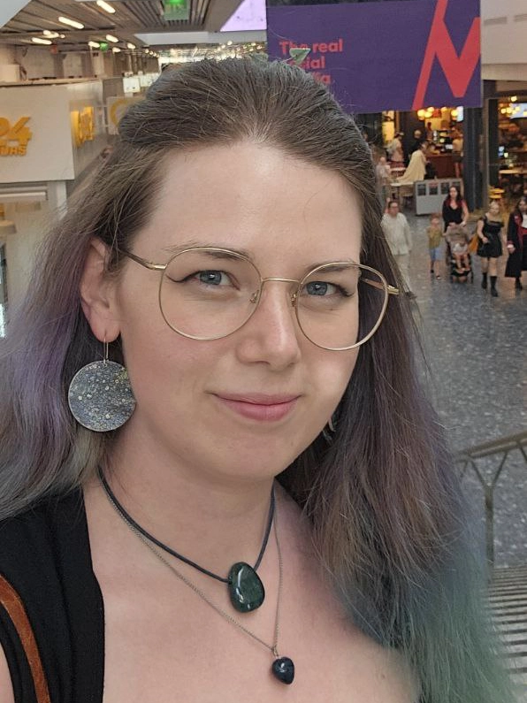 Sabine M. Heyne, smiling